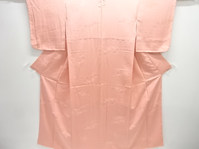 Kimono, colorless kimono with woven scroll and readable pattern